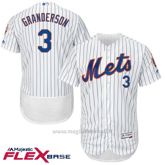 Maglia Baseball Uomo New York Mets Curtis Granderson Bianco Flex Base Autentico Collezione
